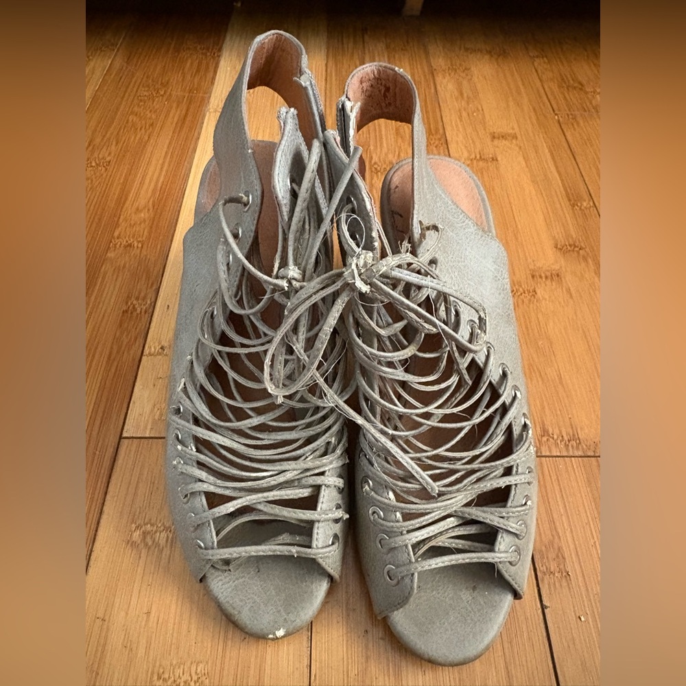 Jeffrey Campbell Gray Lace-Up Heels